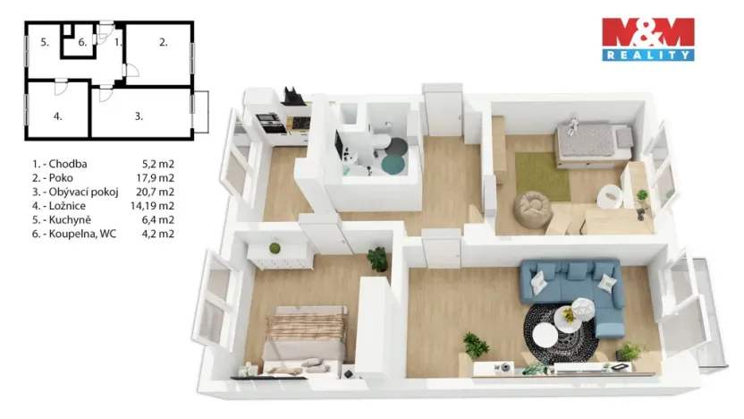 Prodej bytu 3+1, Havířov - Podlesí, Kosmonautů, 69 m2