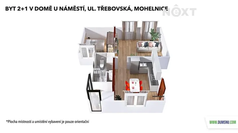 Pronájem bytu 2+1, Mohelnice, Třebovská, 53 m2