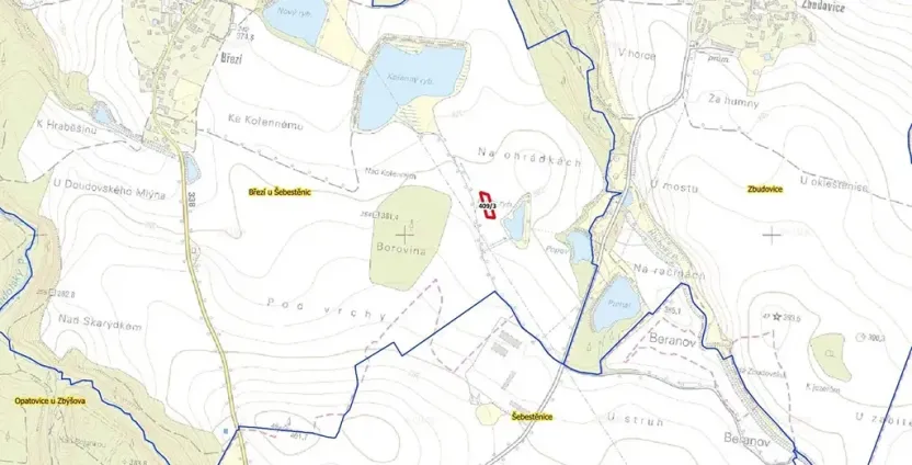 Prodej pole, Zbýšov, 1310 m2