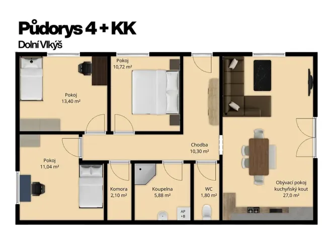 Prodej bytu 4+kk, Plzeň, 82 m2
