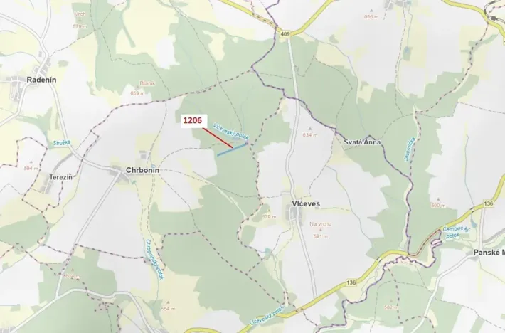 Dražba lesa, Chrbonín, 10189 m2