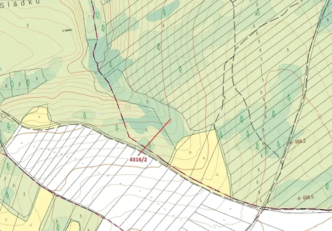 Dražba lesa, Opatov, 7085 m2