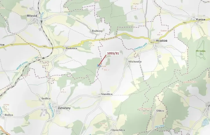 Dražba lesa, Milavče, 9168 m2