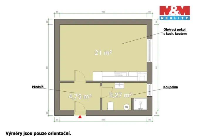 Pronájem bytu 1+kk, Klatovy - Klatovy IV, Tyršova, 31 m2