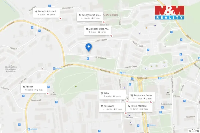 Pronájem bytu 1+kk, Ústí nad Labem - Krásné Březno, Dr. Horákové, 31 m2