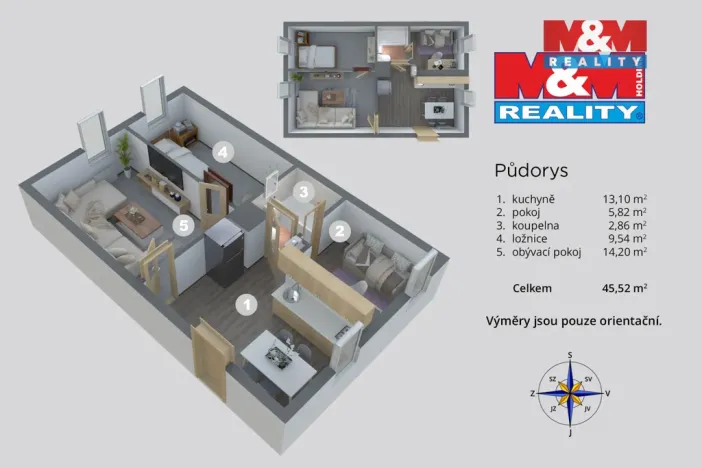 Prodej bytu 3+1, Děčín - Děčín II-Nové Město, Kamenická, 45 m2