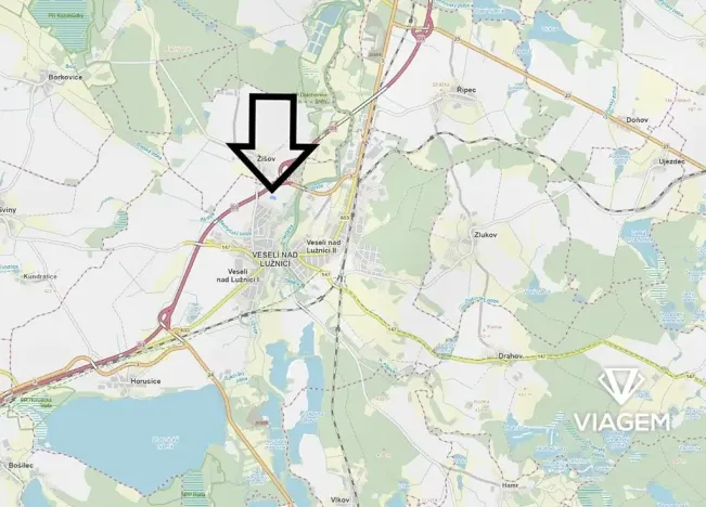 Prodej podílu pozemku pro bydlení, Veselí nad Lužnicí, 597 m2