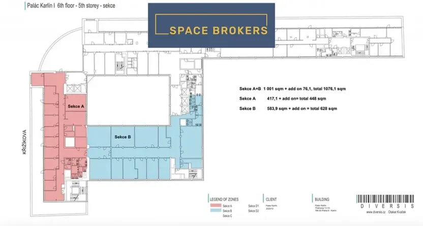 Pronájem kanceláře, Praha, Křižíkova, 550 m2
