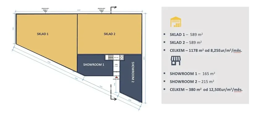 Pronájem obchodního prostoru, Zlatníky-Hodkovice, Technologická, 2021 m2