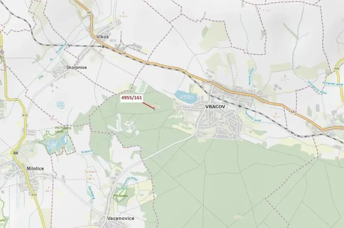 Dražba lesa, Vracov, 1702 m2