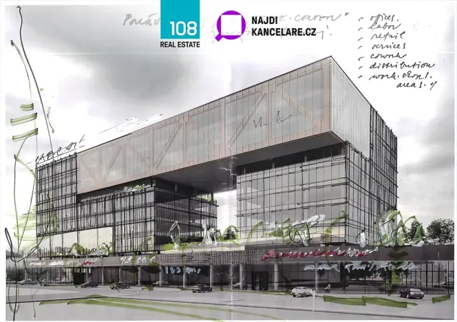 Pronájem kanceláře, Brno, Škrobárenská, 1786 m2