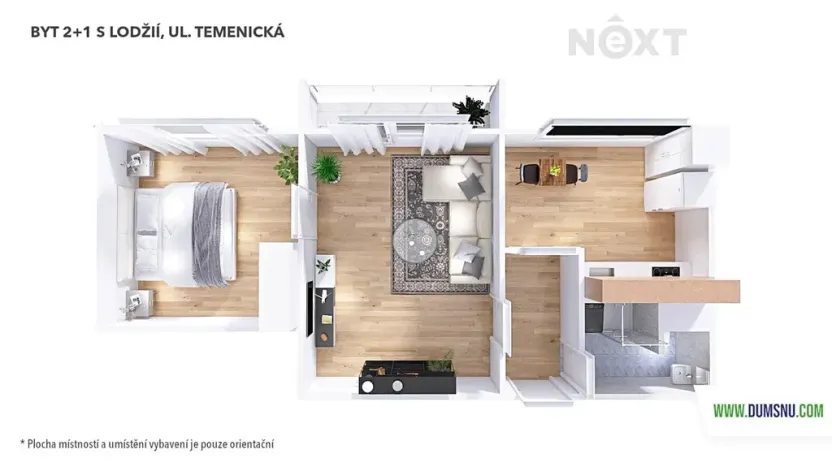 Pronájem bytu 2+1, Šumperk, Temenická, 43 m2