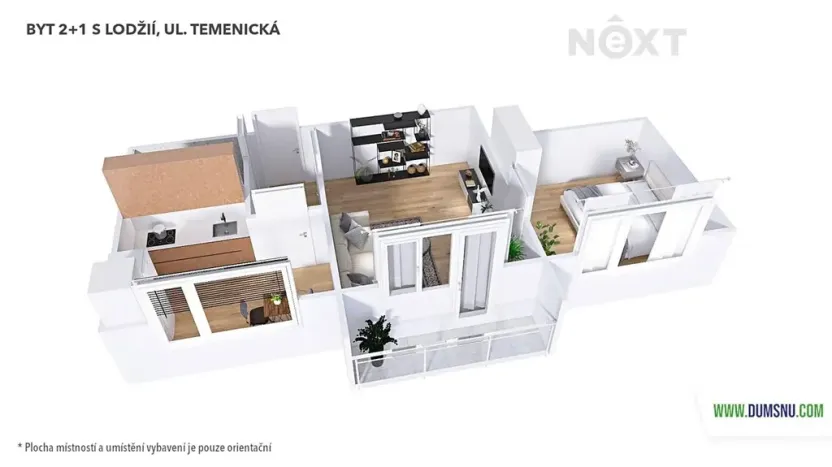 Pronájem bytu 2+1, Šumperk, Temenická, 43 m2