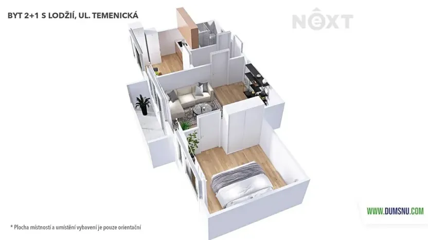 Pronájem bytu 2+1, Šumperk, Temenická, 43 m2