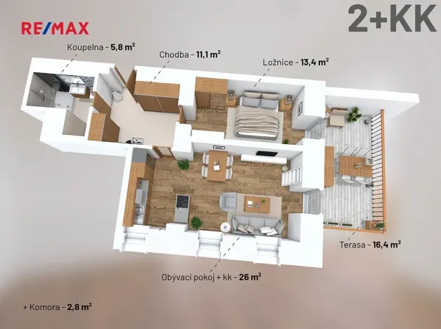 Prodej bytu 2+kk, Svoboda nad Úpou, Nádražní, 56 m2