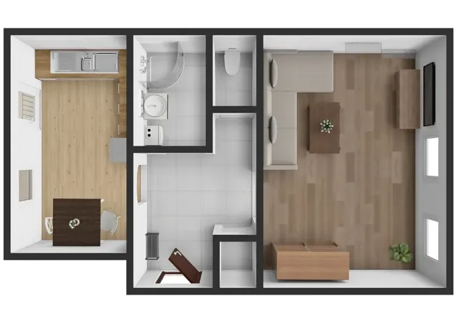 Pronájem bytu 1+1, Krupka, Bohosudovská, 45 m2