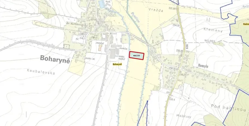 Prodej louky, Boharyně, 6581 m2