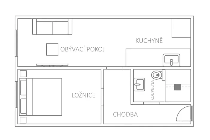 Pronájem bytu 2+kk, Most, Bohuslava Vrbenského, 40 m2