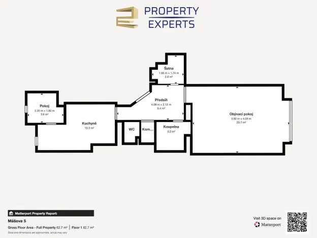 Pronájem bytu 2+1, Brno - Veveří, Mášova, 53 m2
