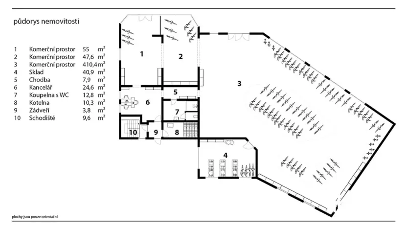 Prodej kanceláře, Pardubice, Přeloučská, 779 m2