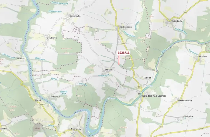 Dražba lesa, Hosty, 323 m2