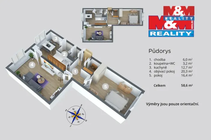 Prodej bytu 2+1, Ústí nad Labem - Střekov, Novoveská, 60 m2