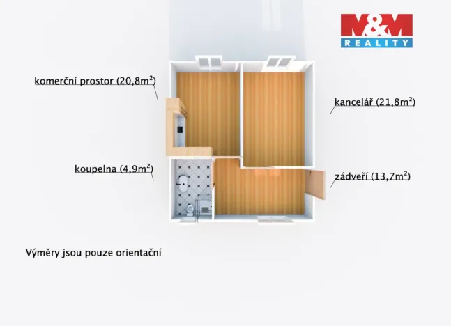 Pronájem kanceláře, Dobřany, Alšova, 61 m2