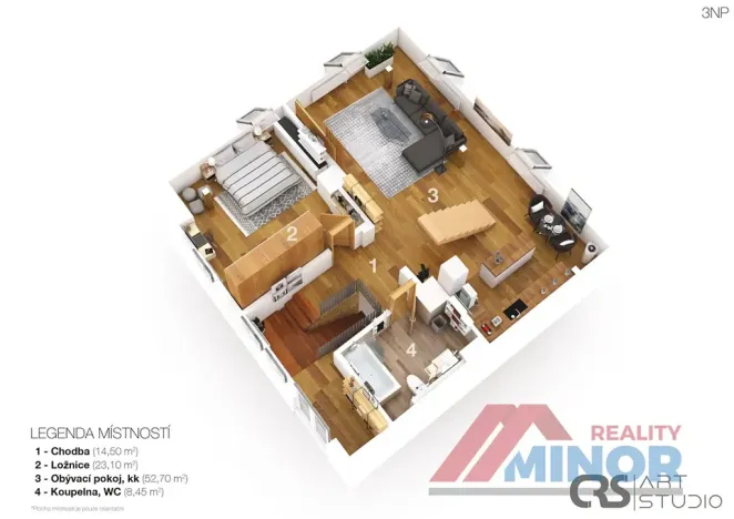 Pronájem bytu 3+kk, Slaný, Soukenická, 118 m2