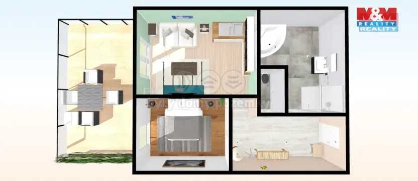 Prodej bytu 2+kk, Dešná, 52 m2