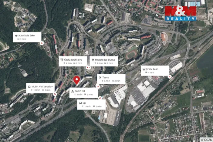 Pronájem bytu 1+1, Chomutov, Borová, 35 m2