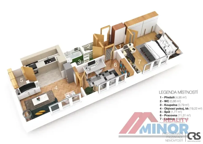 Pronájem bytu 3+kk, Praha - Ruzyně, U silnice, 68 m2