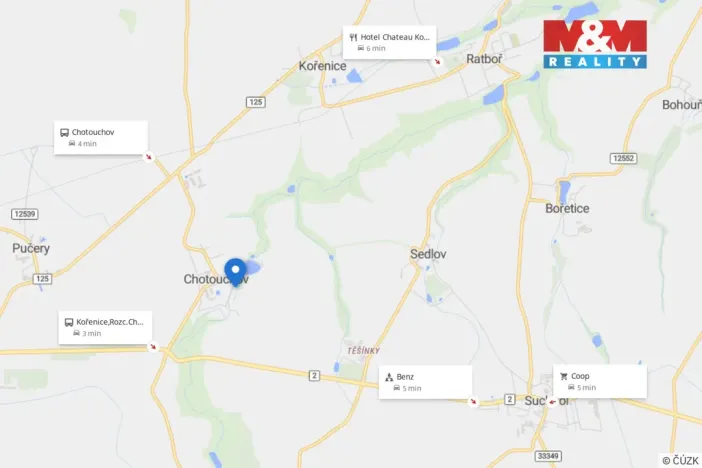 Prodej zahrady, Kořenice - Chotouchov, 1052 m2