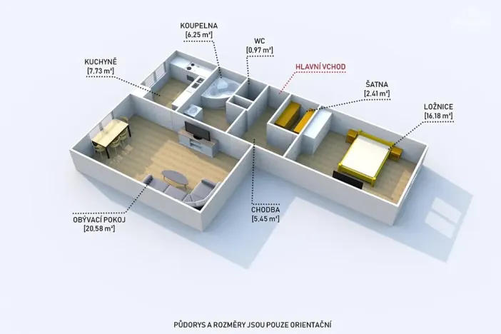 Prodej bytu 2+1, Plzeň, Tichá, 60 m2
