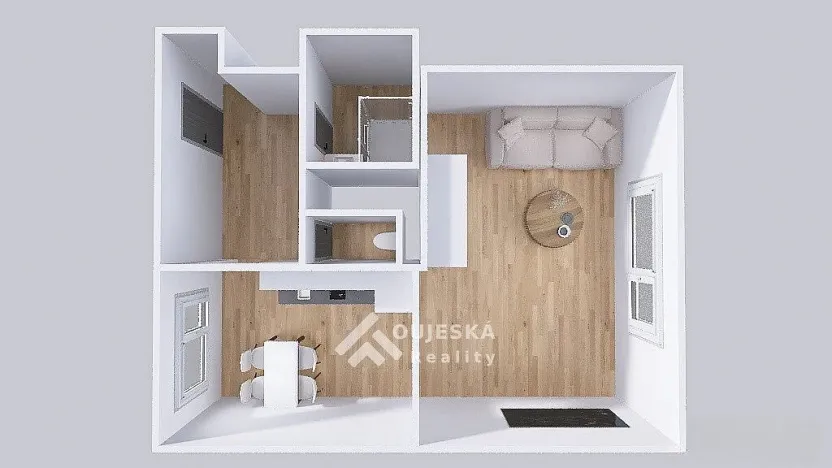 Pronájem bytu 1+1, Boskovice, Hybešova, 46 m2