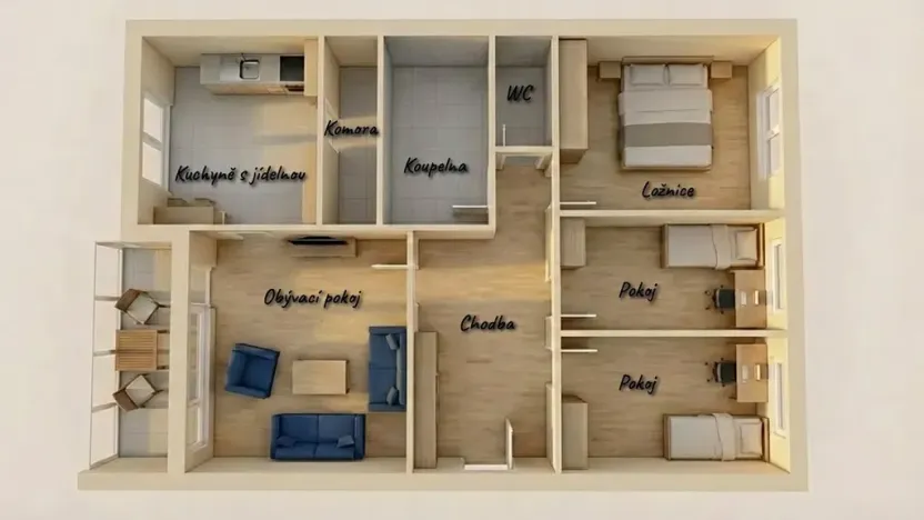 Prodej bytu 4+1, Brno, Blatnická, 84 m2