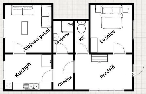 Pronájem rodinného domu, Uhřice, 66 m2