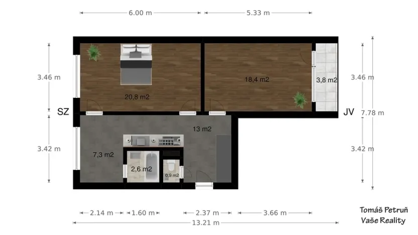 Pronájem bytu 2+1, Hradec Králové - Moravské Předměstí, Štefánikova, 67 m2