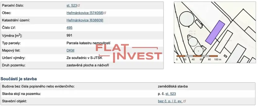 Pronájem výrobních prostor, Heřmánkovice, 990 m2