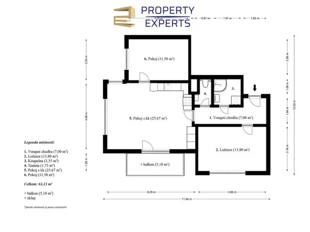 Pronájem bytu 3+kk, Brno, 66 m2
