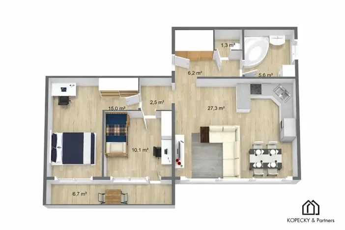 Prodej bytu 3+kk, Praha - Žižkov, Hartigova, 68 m2