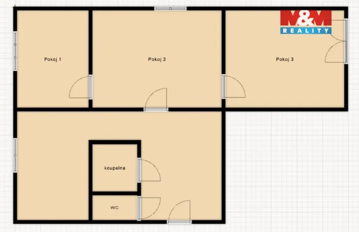 Pronájem bytu 3+1, Ostrava, Kischova, 56 m2