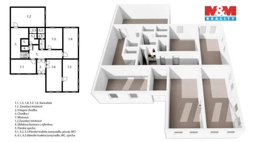 Pronájem kanceláře, Kladno, Čechova, 167 m2