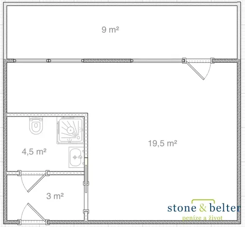 Prodej bytu 1+kk, Praha - Střížkov, Rumburská, 27 m2
