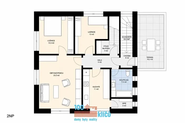 Pronájem bytu 3+1, Hradištko, Četnická, 80 m2