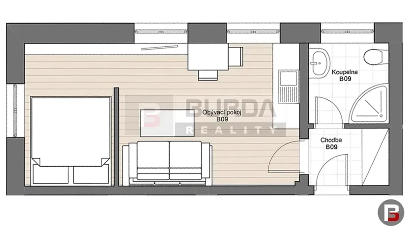 Pronájem bytu 1+kk, Neratovice, 25 m2