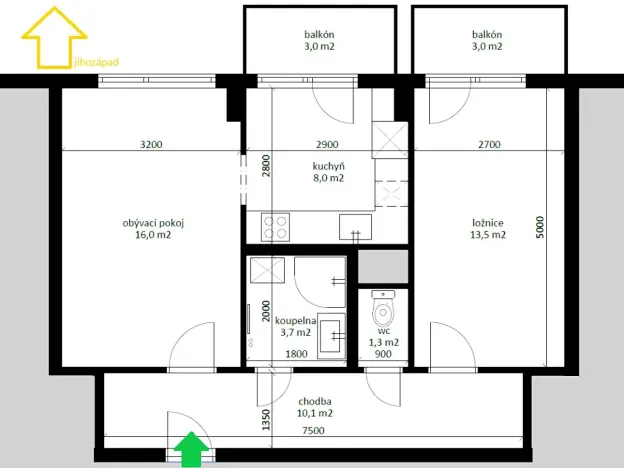 Pronájem bytu 2+1, Ostrava, Dr. Martínka, 54 m2