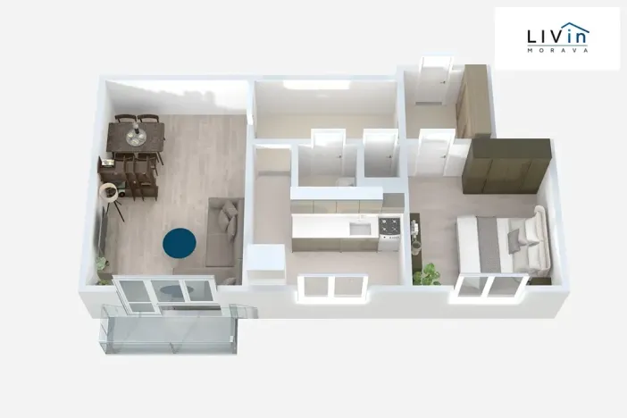 Pronájem bytu 2+1, Olomouc, U místní dráhy, 52 m2