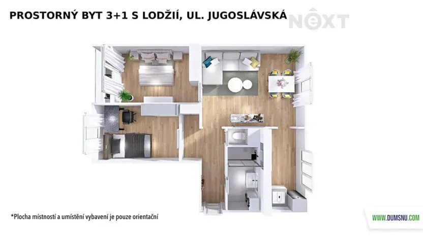 Pronájem bytu 3+1, Šumperk, Jugoslávská, 68 m2