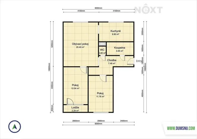 Pronájem bytu 3+1, Šumperk, Jugoslávská, 68 m2