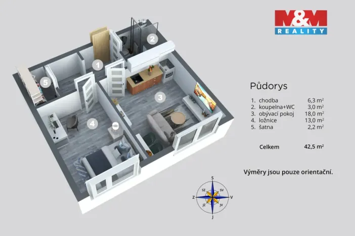 Prodej bytu 2+kk, Osek, Dolejšova, 43 m2